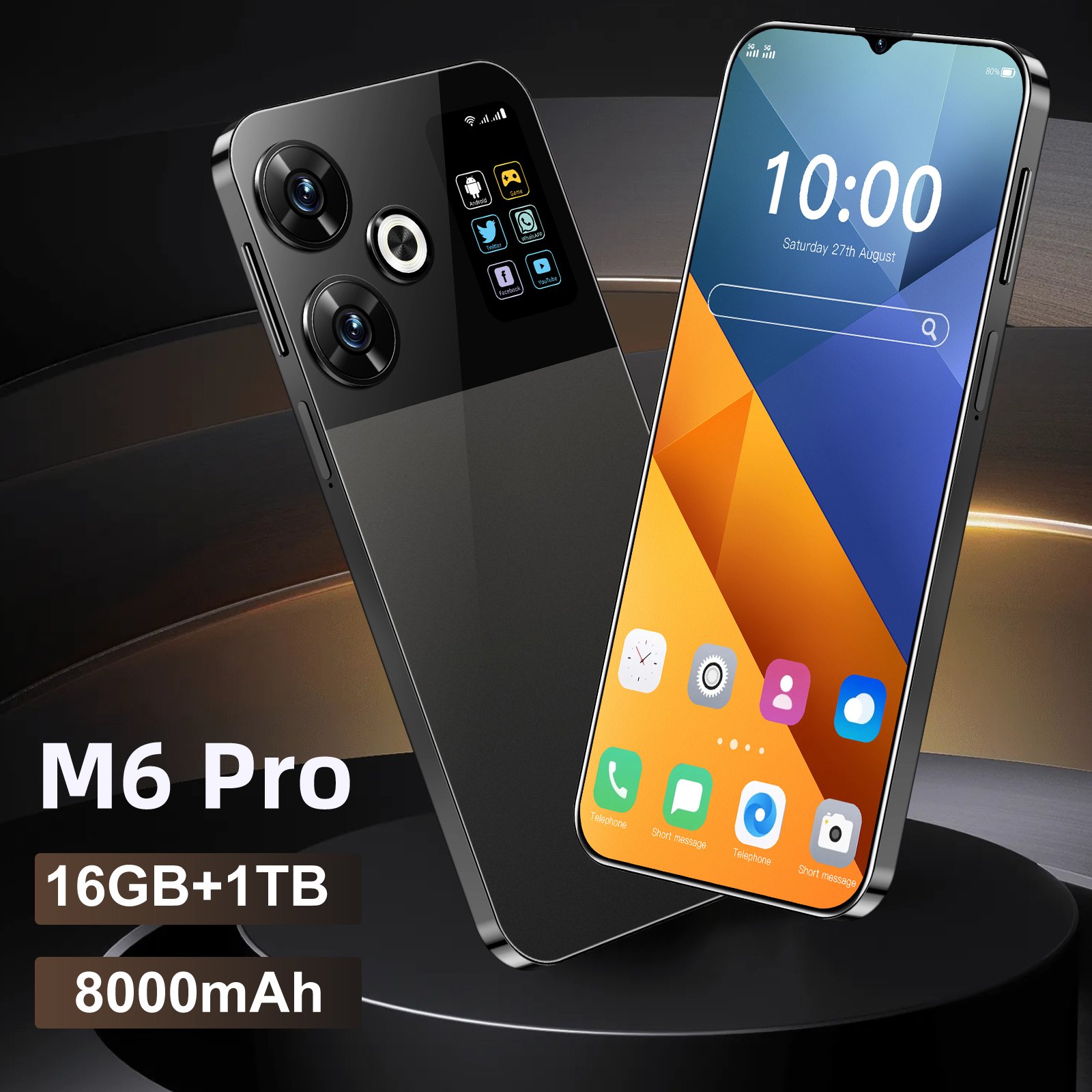 best selling M6 Pro 7.3inch 16GB+1TB Android Smartphones Fingerprint Unlocked Long Standby Deca Core 4G/5G products cheap